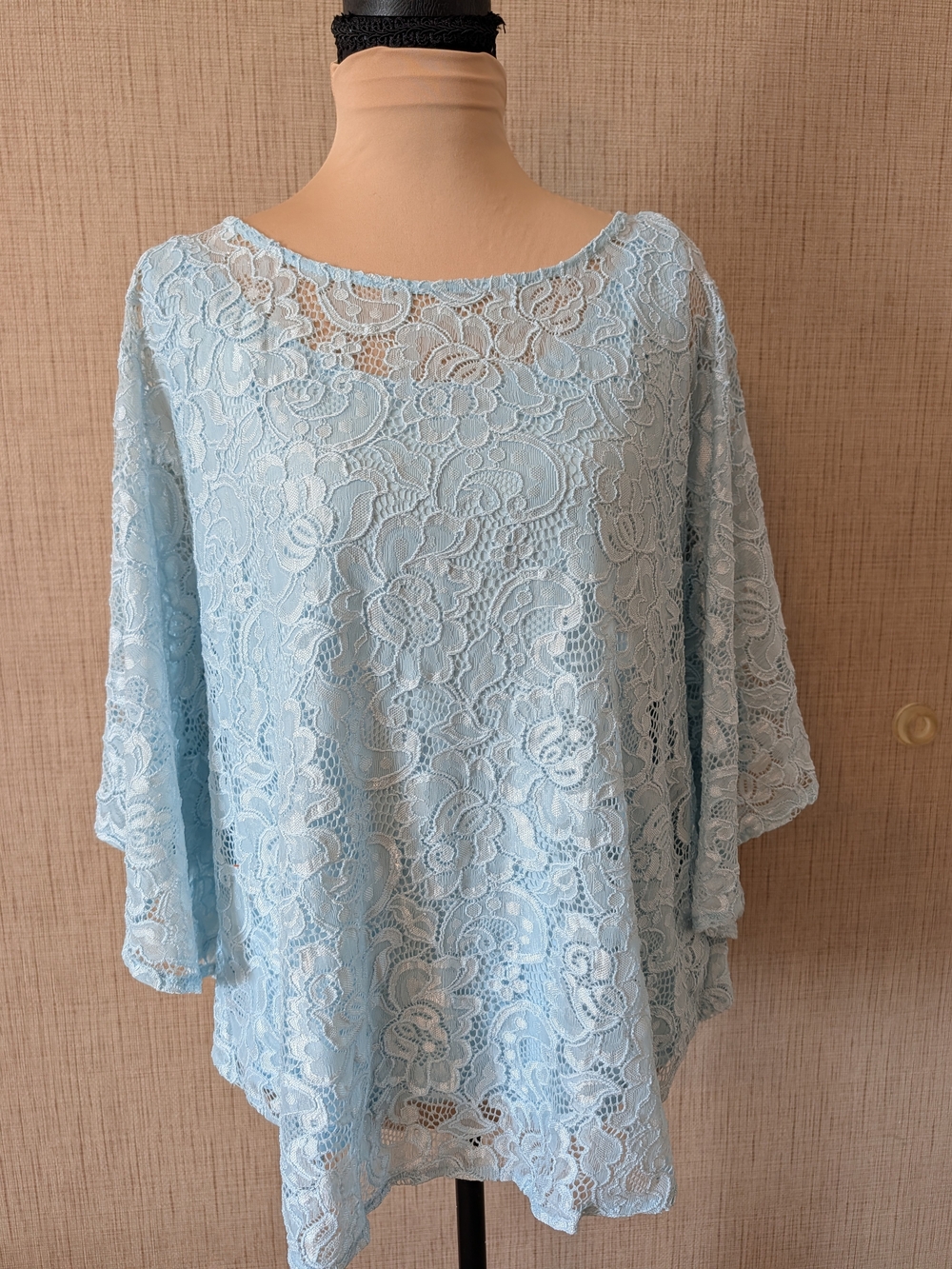 Ruby Rd. Powder Blue Floral Lace Tunic